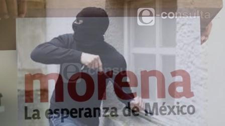 Sujetos desconocidos roban oficinas de Morena en Tizatlán