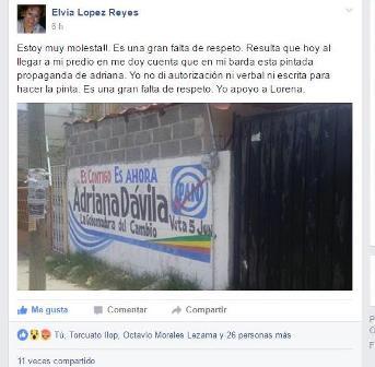 Adriana Dávila se agandalla bardas sin permiso