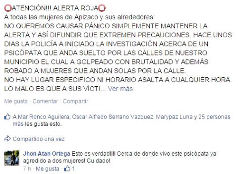 Sicopata que ataca mujeres suelto en Apizaco