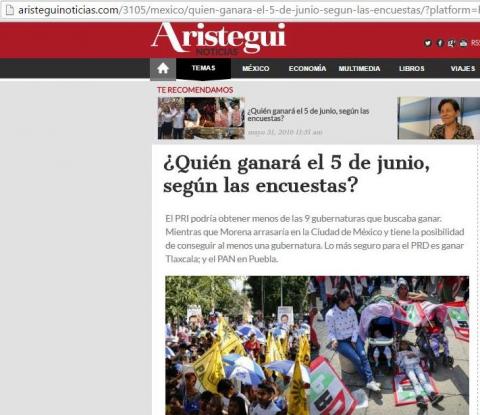 Aristegui Noticias da como ganadora a Lorena