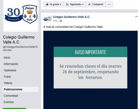 Exhaustiva la revisión del Colegio Guillermo Valle; abre hasta el martes