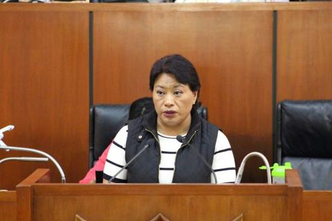 De pie en la máxima tribuna del Estado reconoce a las mujeres en su día