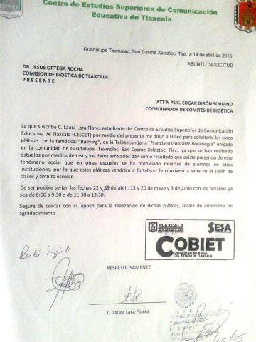 Alumna gestiona pláticas sobre “Bullying” en telesecundaria imagen 2