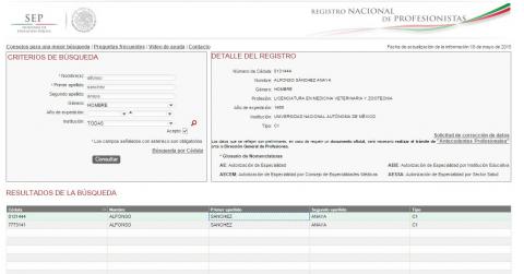 Sánchez Anaya sí tiene cedula existe un error en su nombre