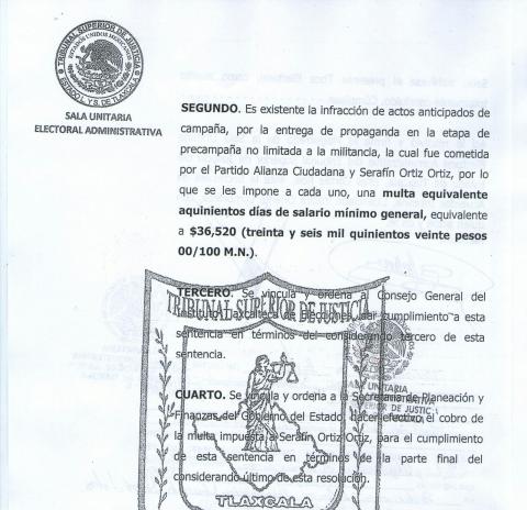 Multan a Serafín Ortiz por actos anticipados de campaña imagen 1