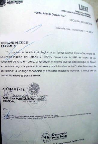 Desaparecen dinero para pago de salarios en CESCET