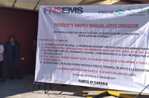 Se suman en Tlaxcala más de 2 mil trabajadores de la educación a suspensión de clases