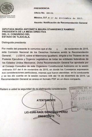 Emite recomendación la CNDH sobre matrimonio igualitario