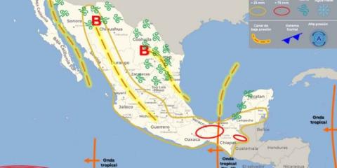 No terminan las lluvias, llegarán las ondas tropicales 11 y 12 a territorio mexicano