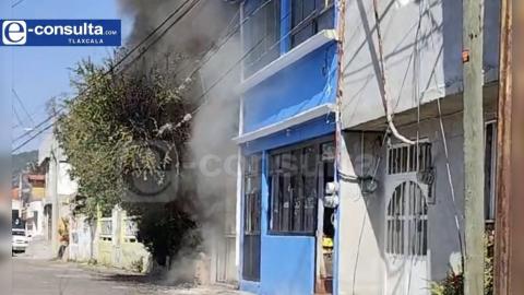 Se incendia panadería en Acxotla del Río y evacuan de emergencia a niños de un preescolar
