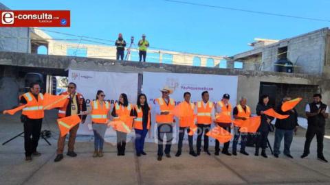 Inician trabajos de ampliación del auditorio de Calapa en Yauhquemehcan