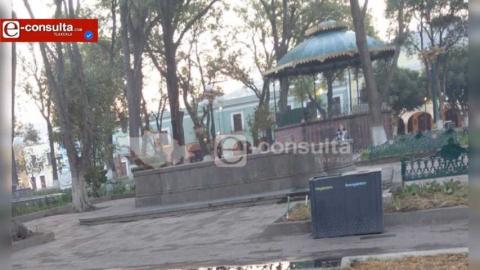 Alistan el centro de Tlaxcala ante la marcha del 8M; retiran letras y protegen edificios