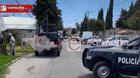 ¡Golpe en Chiautempan! Catean inmueble con caja de trailer robada; estaría cargada de electrodomésticos