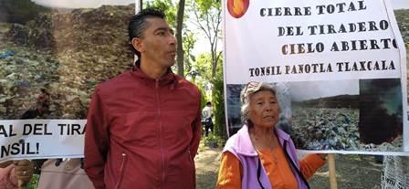 Políticos y ciudadanos de Panotla exigen solución al problema del relleno
