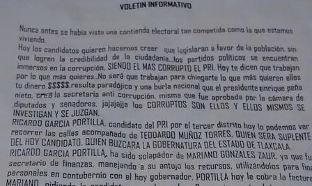 Panfletean en contra del PRI en el distrito tres imagen 1