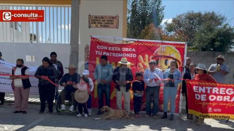 Inauguración de banquetas y guarniciones en la Sección Quinta de Teolocholco