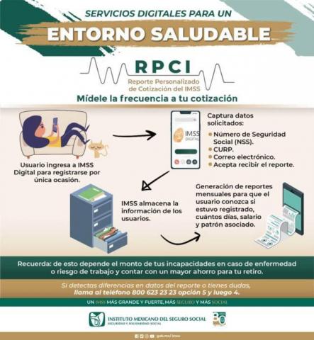 El trabajador o trabajadora asegurada tiene el control de sus cuotas al IMSS a través del RPCI