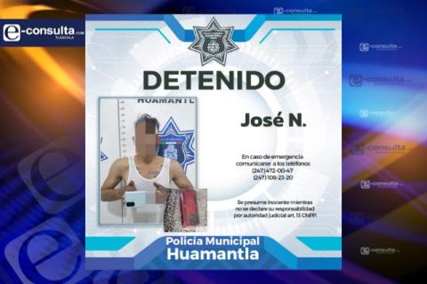 Captura policía de Huamantla a sujeto que despojó de su celular a una mujer