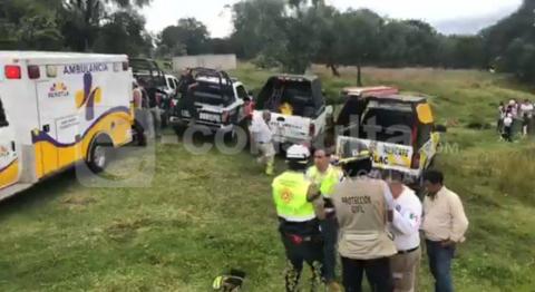 Mujer cae a barranca La Presa en Panotla