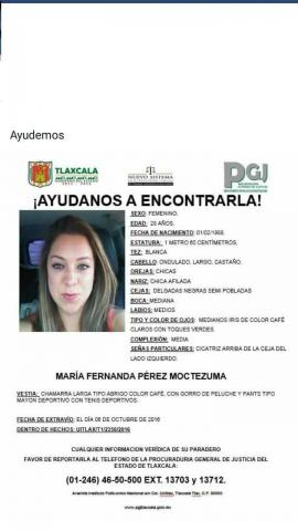 Difunde PGJE cartel de la mujer secuestrada en Apizaco imagen 1