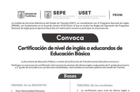 Certificará SEPE-USET a estudiantes de educación básica de escuelas públicas