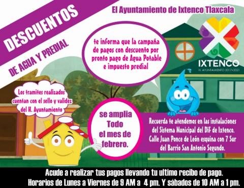 Amplían Plazo a Programa de Descuento en Impuestos Municipales en Ixtenco