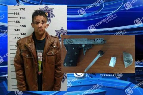 La SSC detiene en Apizaco a una persona con arma de fuego y droga