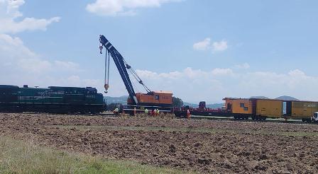 Autoridades atendieron descarrilamiento ferroviario en Apizaco