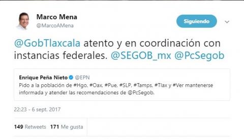 Coordinados, Gobierno Estatal y Federal por Huracán Katia