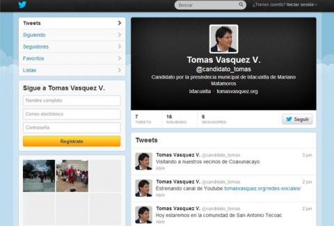 Tomás Vásquez presente en redes sociales imagen 2