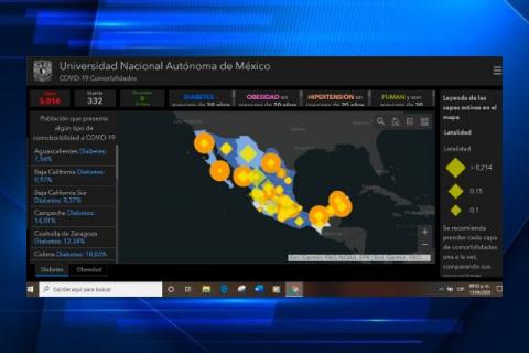 Instala UNAM plataforma de información geográfica sobre Covid-19 en México
