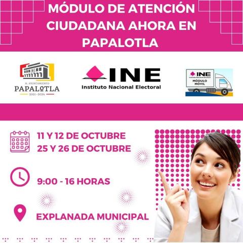 Programan en Papalotla la llegada del INE para tramite credenciales de elector