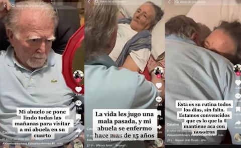¡Como de película! Abuelita que perdió la memoria es enamorada todos los días por su esposo