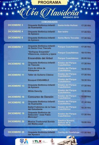 Apizaquenses listos para el encendido del árbol en la Vía Navideña
