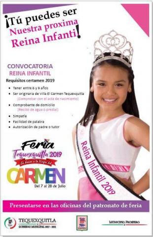 Se busca nueva Reina Infantil 2019 en Tequexquitla