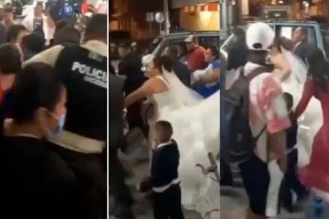 Por deber pensión alimenticia, policías irrumpieron en plena boda