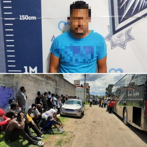 Halla policía de Apizaco a más de 30 indocumentados en autobús