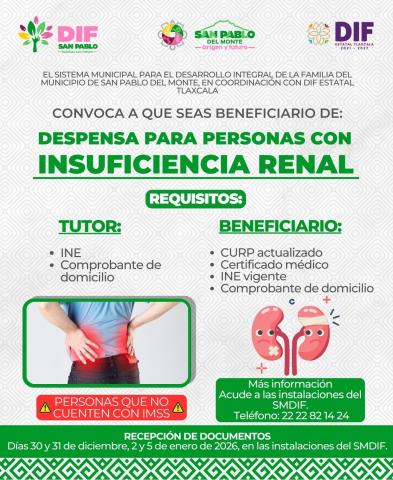 Despensas para personas con insuficiencia renal en SPM