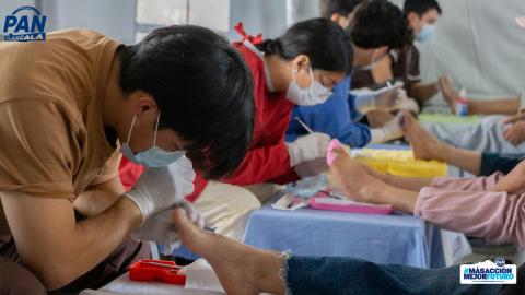 PAN lleva atención podológica gratuita en Teolocholco para cudar la salud de los tlaxcaltecas