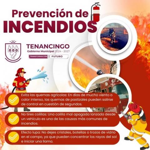 La prevención es tarea de todas y todos. Incendios por temporada en Tenancingo