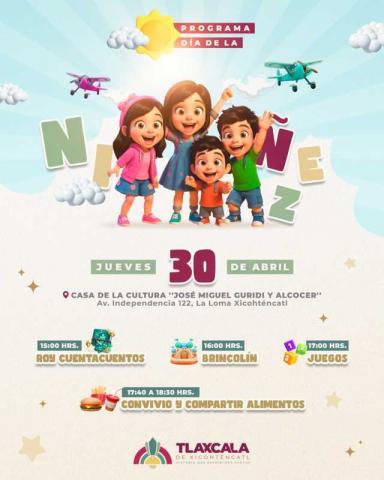 Invita Ayuntamiento de Tlaxcala a celebrar el día de la niñez en la casa de la cultura