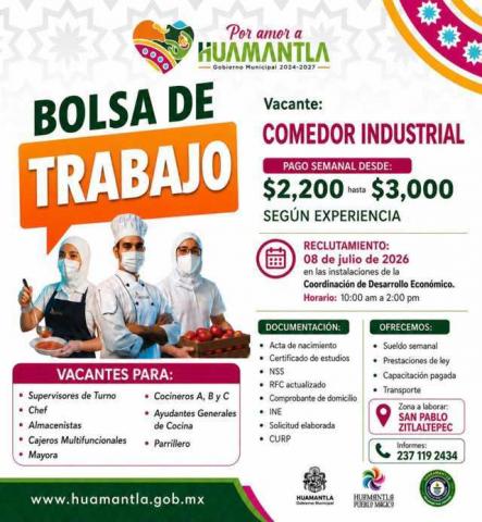 Huamantla impulsa oportunidades laborales con jornada de reclutamiento para comedor industrial