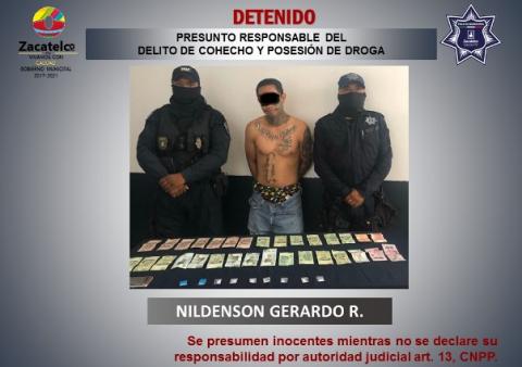 Detienen a sujeto en Zacatelco por delitos contra la salud